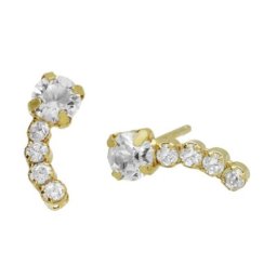 Victoria cruz halo crystal gold mindjuše sa swarovski kristalima ( a4486-07dt )