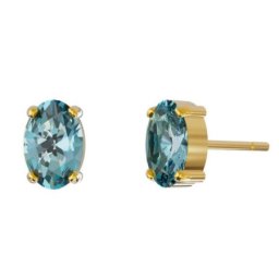 Victoria cruz gemma aquamarine gold mindjuše sa swarovski kristalom ( a4515-10dt )
