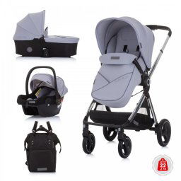 Kolica za bebe 3u1 Chipolino Elite Black Graphite
