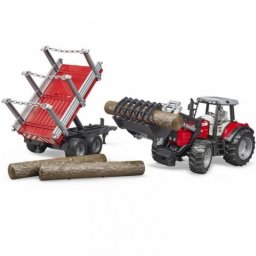 Bruder Traktor MF sa prikolicom i drvima 020460