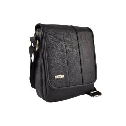 Crna muška torbica na preklop Falco - prirodna koža