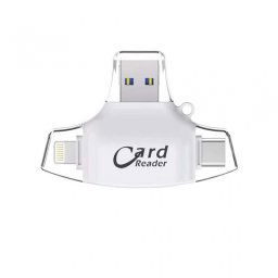 Citac kartica SD microSD na Type C Lightning USB 2.0 JWD-84 beli