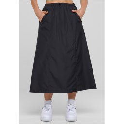 Women's Ripstop Parachute Midi Skirt Black