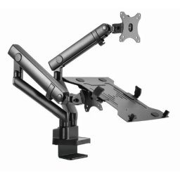 MA-DA3-02 Gembird Podesivi stoni drzac za monitor tilt, 17-32 max.2x8kg +nosac za laptop,full-motion