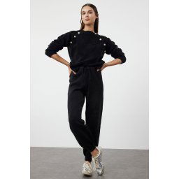 Trendyol Black Boucle Thread Knitwear Bottom-Top Set