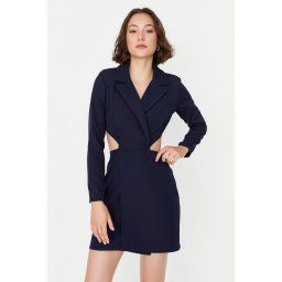 Trendyol Navy Blue Mini Woven Cut-Out Detailed Jacket Woven Dress