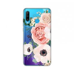 Maska Silikonska Print Skin za Huawei P30 Lite Luxury Pink Flowers