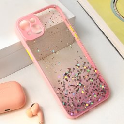 Maska Frame Glitter za iPhone 15 Plus 6.7 roze