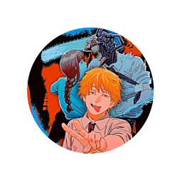 Chainsaw Man Bedž 37mm anime (1 kom)
