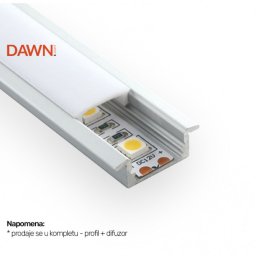 DAWN LED PROFIL LL-ALP001-R KOMPLET SIVI