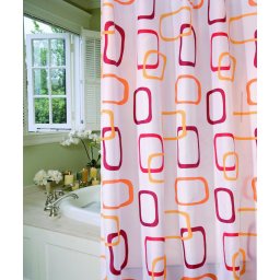 Kupatilska zavesa MINOTTI 2000x1800 kvadratići crveni