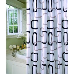 Kupatilska zavesa MINOTTI 2000x1800 kvadratići crni