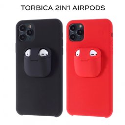 Maska 2in1 airpods za iPhone XR crvena