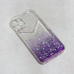 Maska Heart Glitter za iPhone 13 6.1 ljubicasta