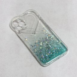 Maska Heart Glitter za iPhone 13 6.1 mint