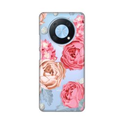 Maska Silikonska Print Skin za Huawei Nova Y90 Pink Flower