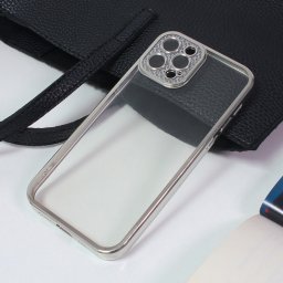 Maska Silikon Camera Diamond iPhone 12 Pro 6.1 srebrna