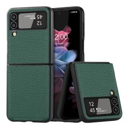 Maska Elegant Leather za Samsung F721B Galaxy Z Flip 4 5G tamno zelena