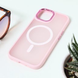 Maska Magsafe colorful za iPhone 15 6.1 roze