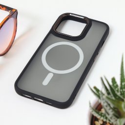Maska Magsafe colorful za iPhone 15 Pro 6.1 crna