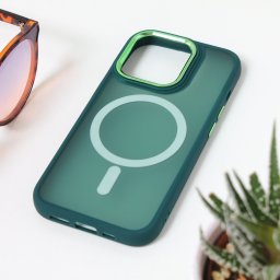 Maska Magsafe colorful za iPhone 15 Pro 6.1 tamno zelena