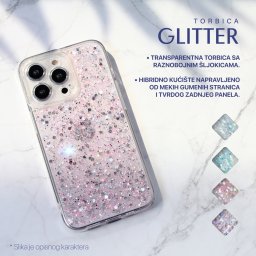 Maska Glitter za iPhone 15 Pro Max 6.7 roze