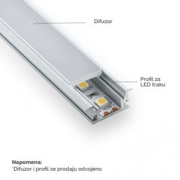 DAWN LED TRAKA HL 2835-60-W 24V IP20 (5met, 4.8W/m, 8mm)