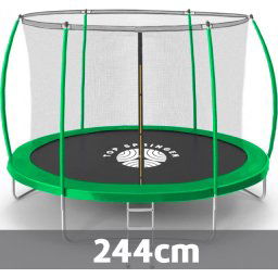 Baštenska trambolina 244cm Top Springen Sport Line SL244GRE sa unutrašnjom mrežicom i merdevinama u