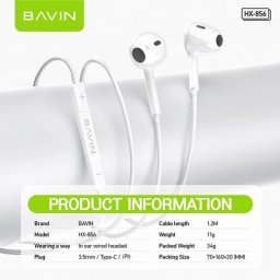 Bavin slušalice lightning bela