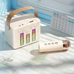 Bluetooth zvucnik Karaoke set sa mikrofonom KTV Q-2 beli
