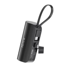 Prenosiva baterija Bavin Power bank 5000mAh Ligtning port + kabl type-C crna