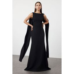Trendyol Black Body-fitting Woven Long Elegant Evening & Graduation Dress