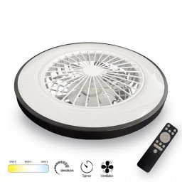 LUSTER PLAFONJERA SA VENTILATOROM 48W CCT CRNA DIMABILNA YL FAN 02 BBLINK
