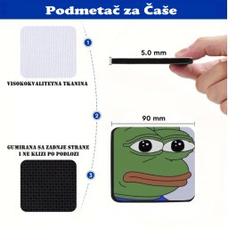 Podmetač za čaše mem Žabac Pepe