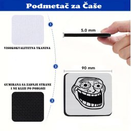 Podmetač za čaše mem Trollface