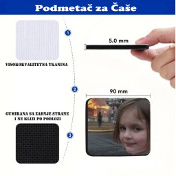 Podmetač za čaše Devojčica kod goruće kuće