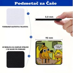 Podmetač za čaše mem This is fine