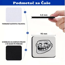 Podmetač za čaše mem Trollface