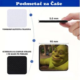 Podmetač za čaše mem Šrek