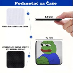 Podmetač za čaše mem Pepe
