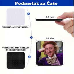 Podmetač za čaše mem Willy Wonka