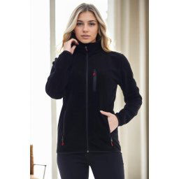 80514 Dewberry Full Zipper Fleece Jacket-BLACK