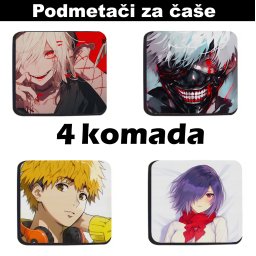 Podmetači za čaše anime Tokijski gul (Tokyo Ghoul) 4 kom