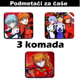 Podmetači za čaše anime Neon Genesis Evangelion (3 kom)