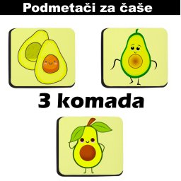 Podmetači za čaše Avokado (3 kom)