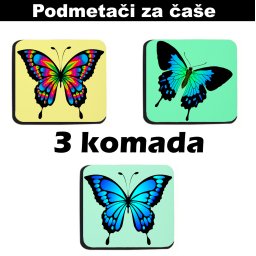 Podmetači za čaše Leptiri (3 kom)