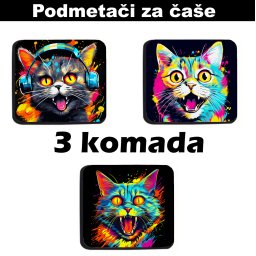 Podmetači za čaše Mačići (3 kom)