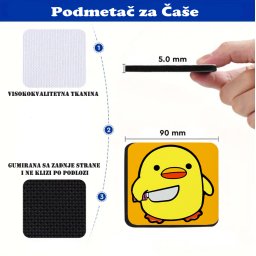 Podmetač za čaše mem Pile s nožem