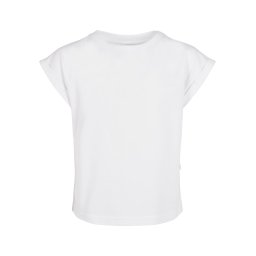 Girls' organic T-shirt with extended shoulder white