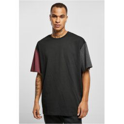 Organic Oversized Colorblock T-Shirt Black